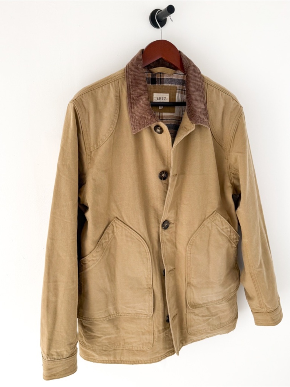 New AE77 Premium Twill Chore Jacket Cotton Silk Flannel Lined Mens Size M Barn - Picture 8 of 14